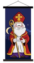 Affiche scolaire - Sinterklaas Décoration - Saint - Staff - 60x120 cm - Lattes noires