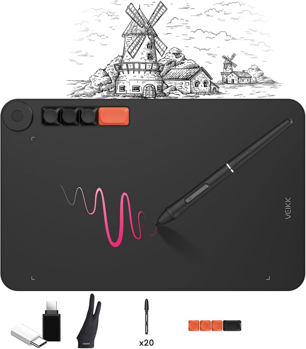 Grote Tekentablet 10x6 Inch - Grafisch Teken Tablet voor Tekenen en Ontwerpen