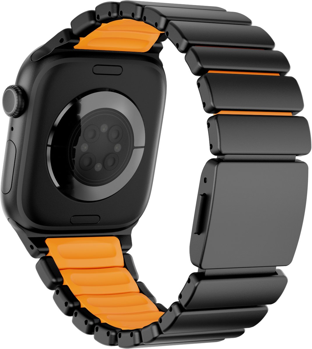 Stravo Premium Magnetisch Titanium Horlogeband met Siliconen Binnenlaag voor Apple Watch 46mm (Series 10/11) / 45mm (Series 7/8/9) / 44mm (Series 4/5/6/SE) / 49mm (Ultra 1/2/3) thumbnail 2