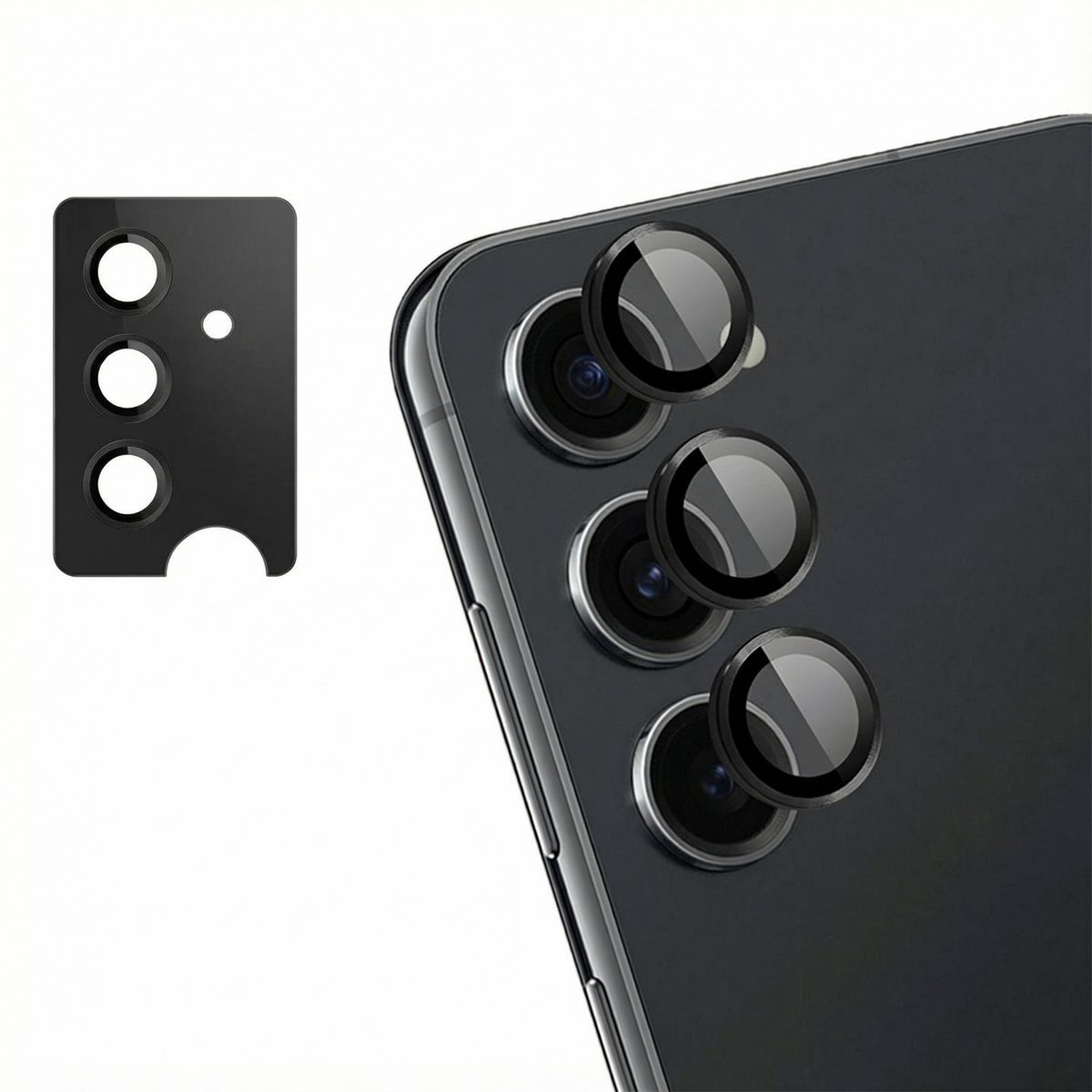 imoshion Camera Lens Protector - Geschikt voor Samsung Galaxy S24 - 2 Pack - Zwart