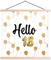 Porte-affiche avec affiche - Affiche scolaire - Anniversaire - 18 ans - Décoration - 120x120 cm - Lattes vierges