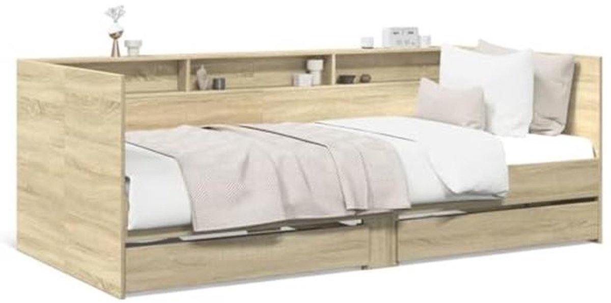 Moderne Slaapbank met Laden en Lattenbodem - 90 x 190 cm