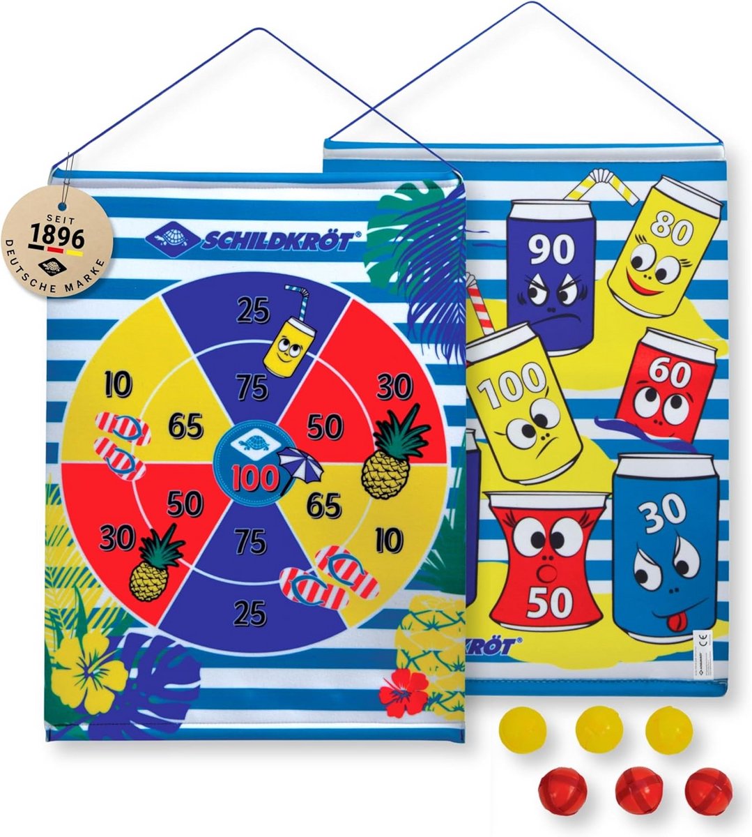 Oprolbaar Dartbord Spelset voor Kinderen vanaf 4 jaar - Inclusief 6 Klittenband Ballen