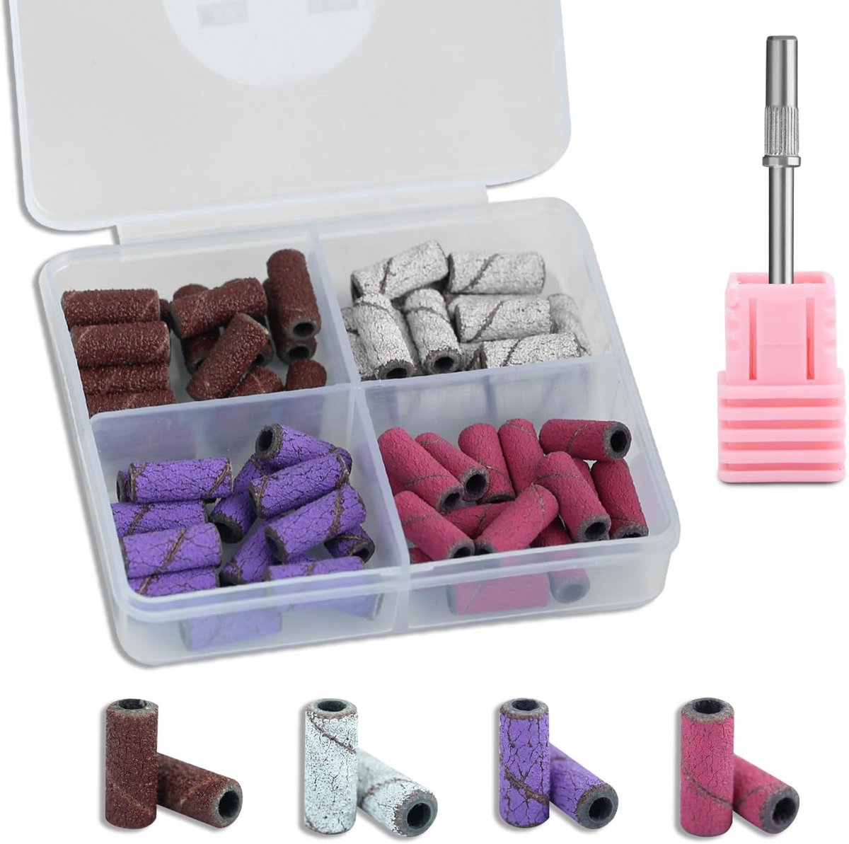 Professionele nagels set met 60 stuks schuurbanden en kleine doorn bits voor acryl gel nagels