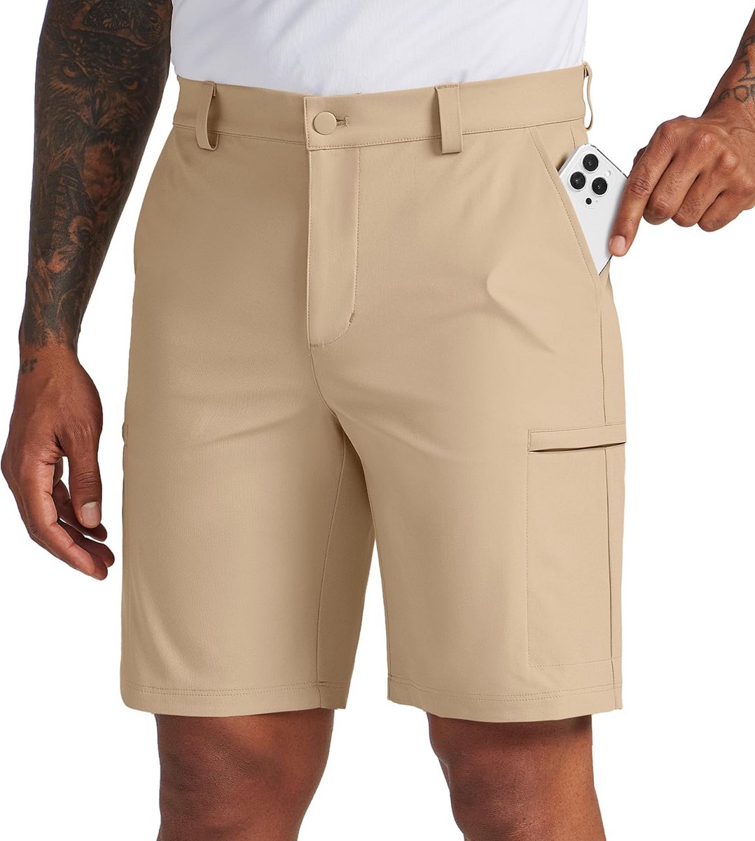 Heren Golf Shorts - Stretch, Sneldrogend en Met Pocket