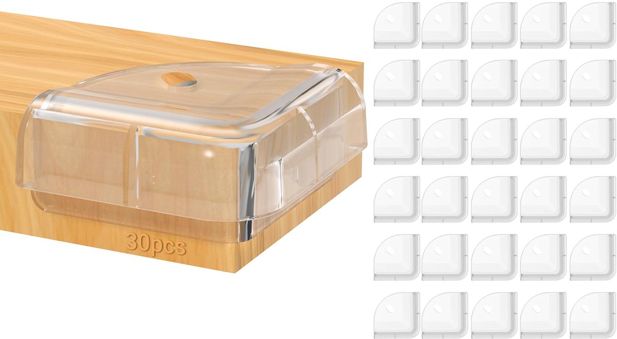 IMPERATORIS® Hoekbeschermers - Tafelkanten Bescherming - Baby Veiligheid - Transparant Siliconen - Zelfklevend - Stootkussens voor Meubels - 30 Stuks - Transparente