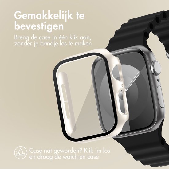 Screen protector - Geschikt voor Apple Watch 4 / 5 / 6 / SE - 40 mm - Full Cover Hard Case / Beschermend Hoesje - Sterrenlicht
