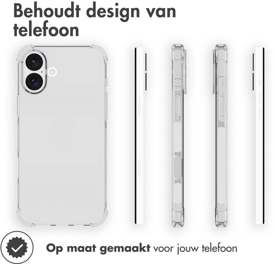 Coque transparente qui conserve le design du téléphone, montrée sous différents angles.
