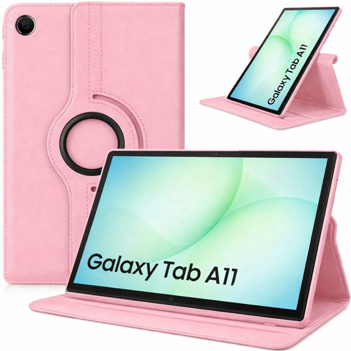 Arara Hoes Geschikt voor Samsung Galaxy Tab A11 - 360° draaibaar - tablethoes - Roze
