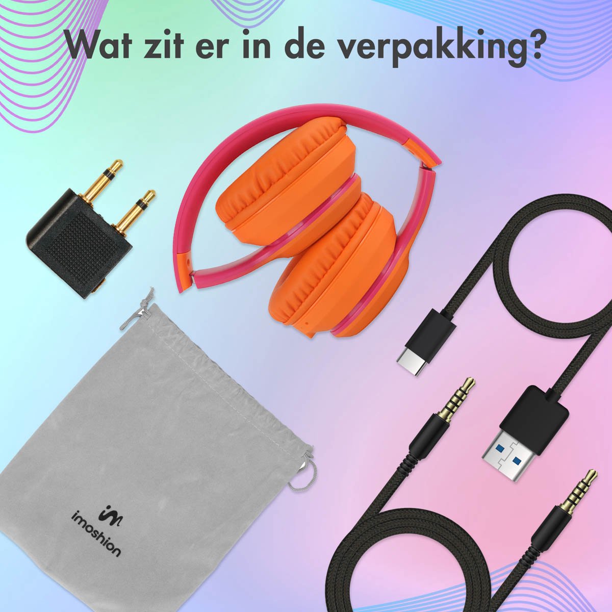 imoshion Kinder Koptelefoon LED - Bluetooth en Decibelbegrenzer - Draadloze Koptelefoon Kinderen – foto 7