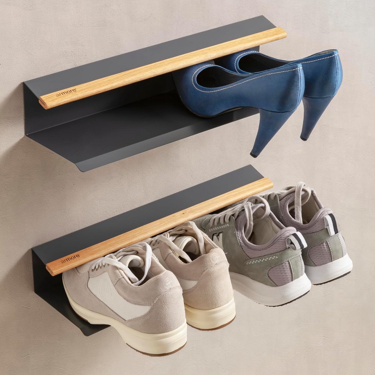 Ruimtebesparend Wandmontage Schoenenrek - Modern Design