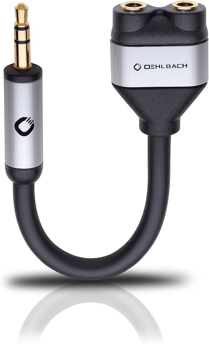Y-adapter 3,5 mm jack naar 2x 3,5 mm jack voor hoofdtelefoons