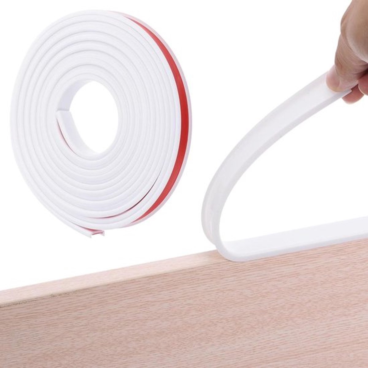 Flexibele randbescherming voor meubels, 15 mm breed, wit, TPE, kast reparatie