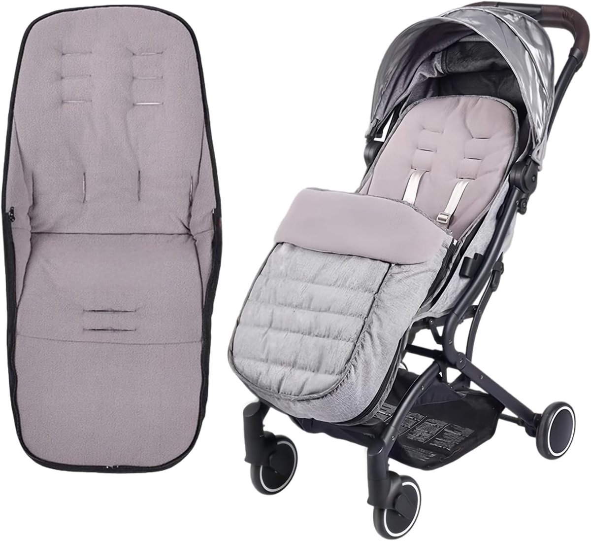 Voetenzak Kinderwagen - Baby Buggy Zak - Warmte Buiten - Wind Waterafstotend - 44x25x12cm - Grijs
