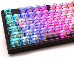 Transparante Keycaps Set voor Mechanisch Toetsenbord - Kristalhelder MDA Profiel - 131 Stuks Universeel