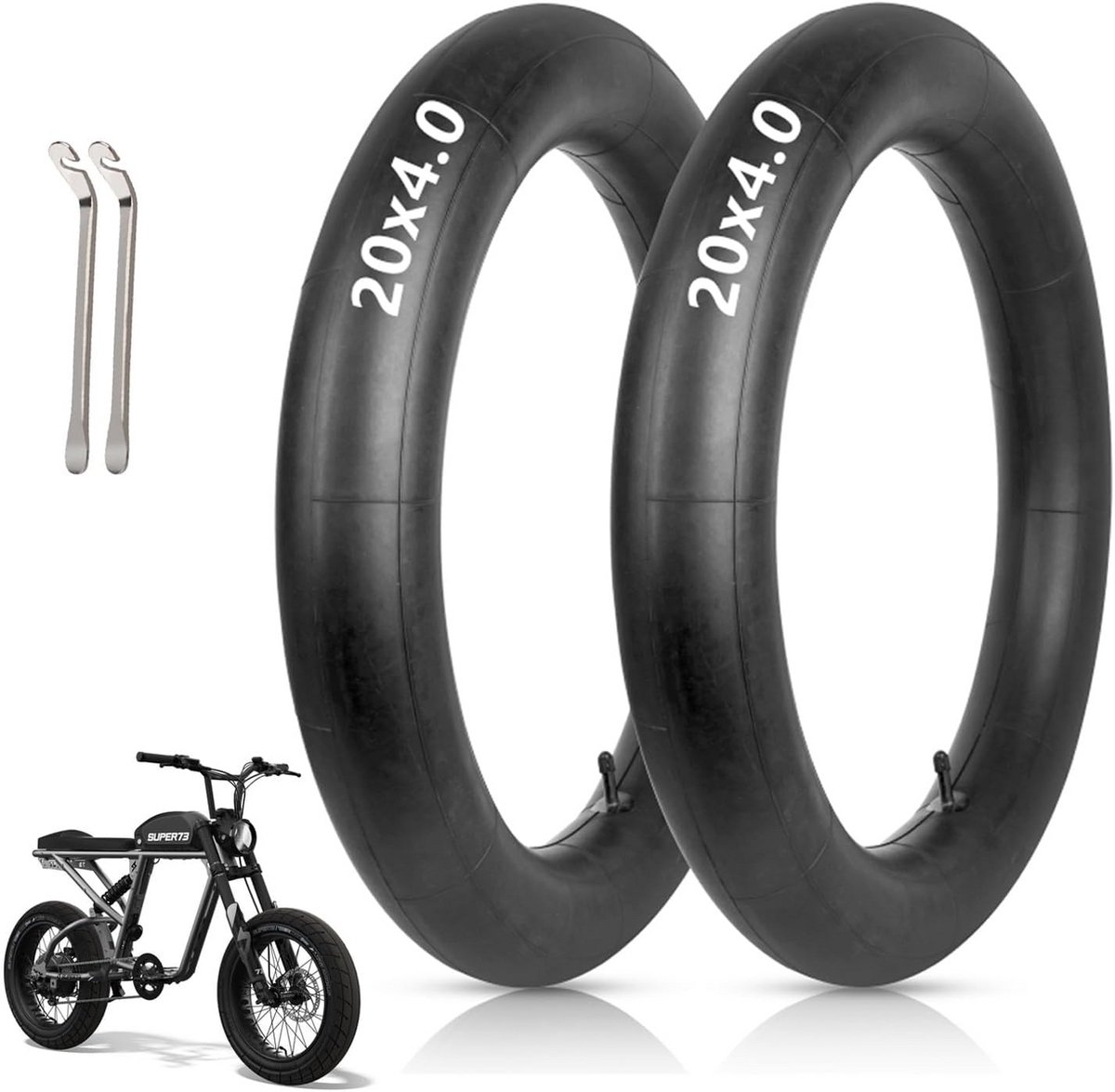 2 Stuks Binnenbanden voor Fatbike 20x4.0 - Schrader Ventiel