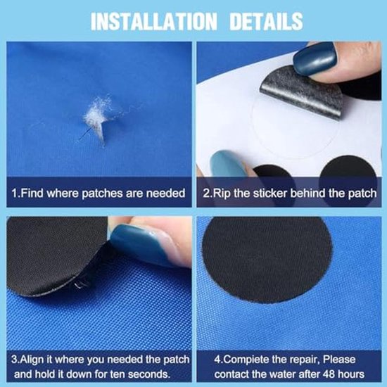 Reparatie patches voor donsjacks en bovenkleding - 4 stuks waterdicht nylon — afbeelding 5