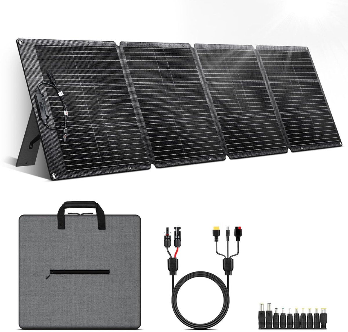 AMA® Zonnepaneel Opvouwbaar - Powerbank - Zonneoplader - met Standaard - Waterdicht