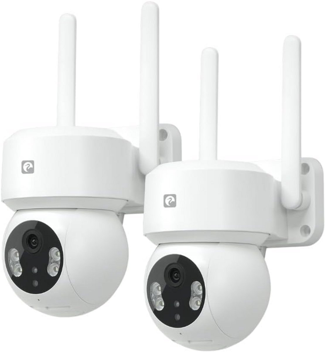 Slimme Buiten WiFi Bewakingscamera Set (2 stuks) - Draadloos, 360° Zicht, Nachtzicht & Bewegingsmelder