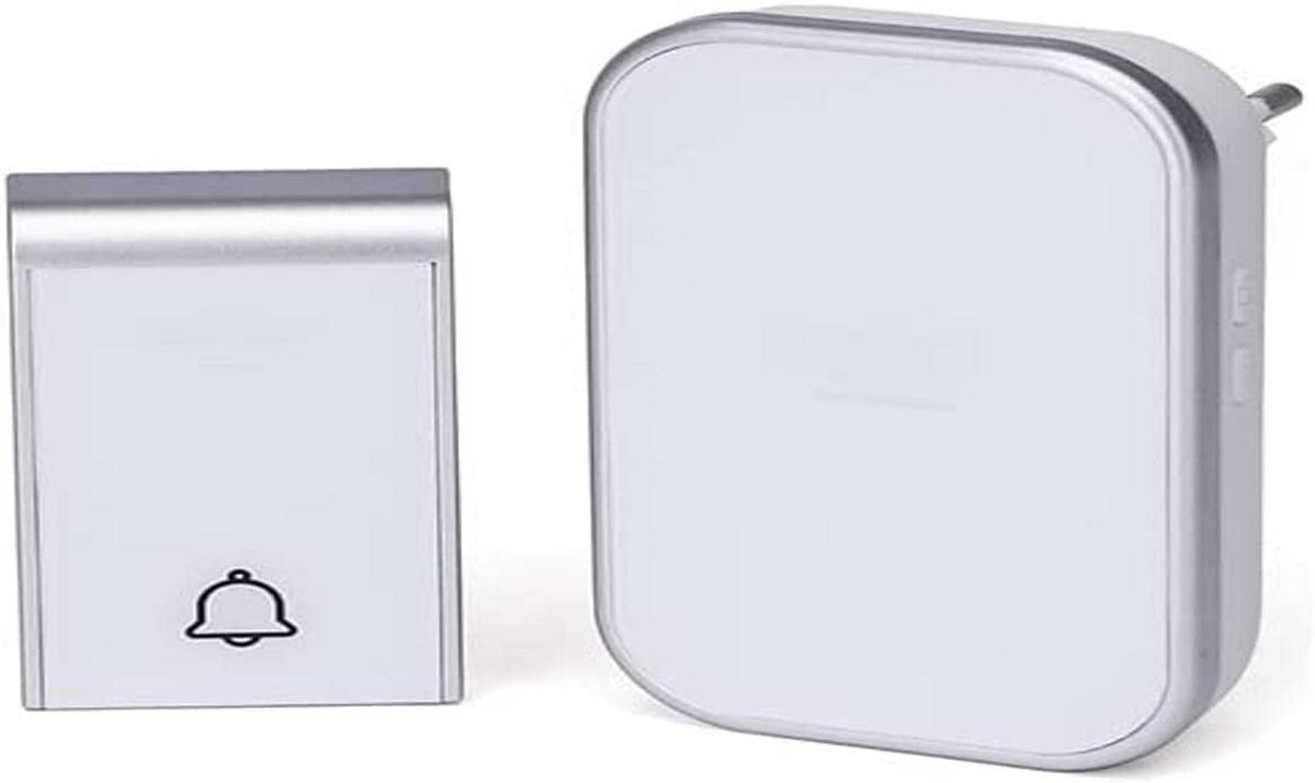Draadloze Deurbel Zelfstroommeting - Wit Zilver - 150m Bereik - 36 Melodieën & Waterdicht