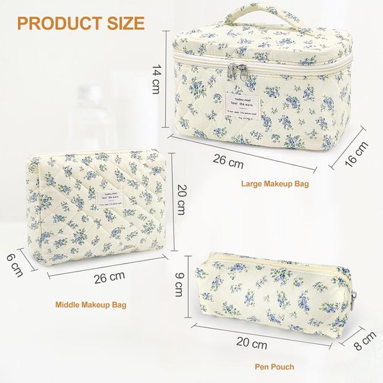 INDACORIFY 100% katoen blokprint cosmetische toilettassen Boho