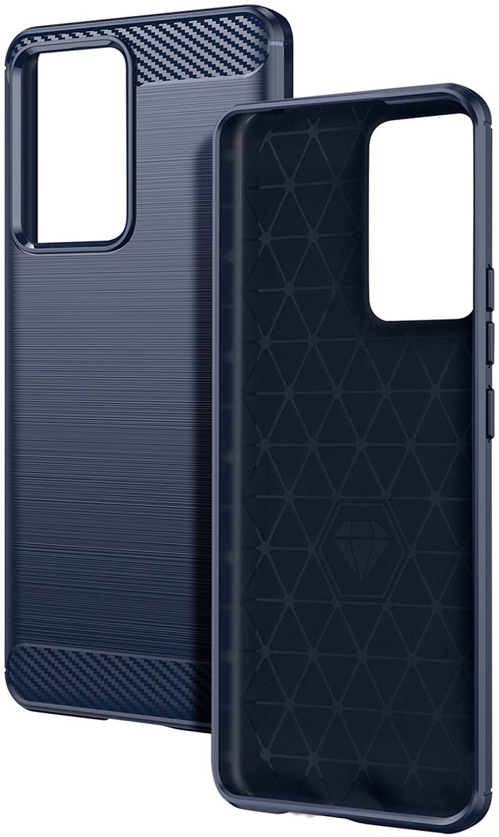 Geschikt voor Xiaomi 13 Lite Versterkt Soft Case, geborsteld effect blauw