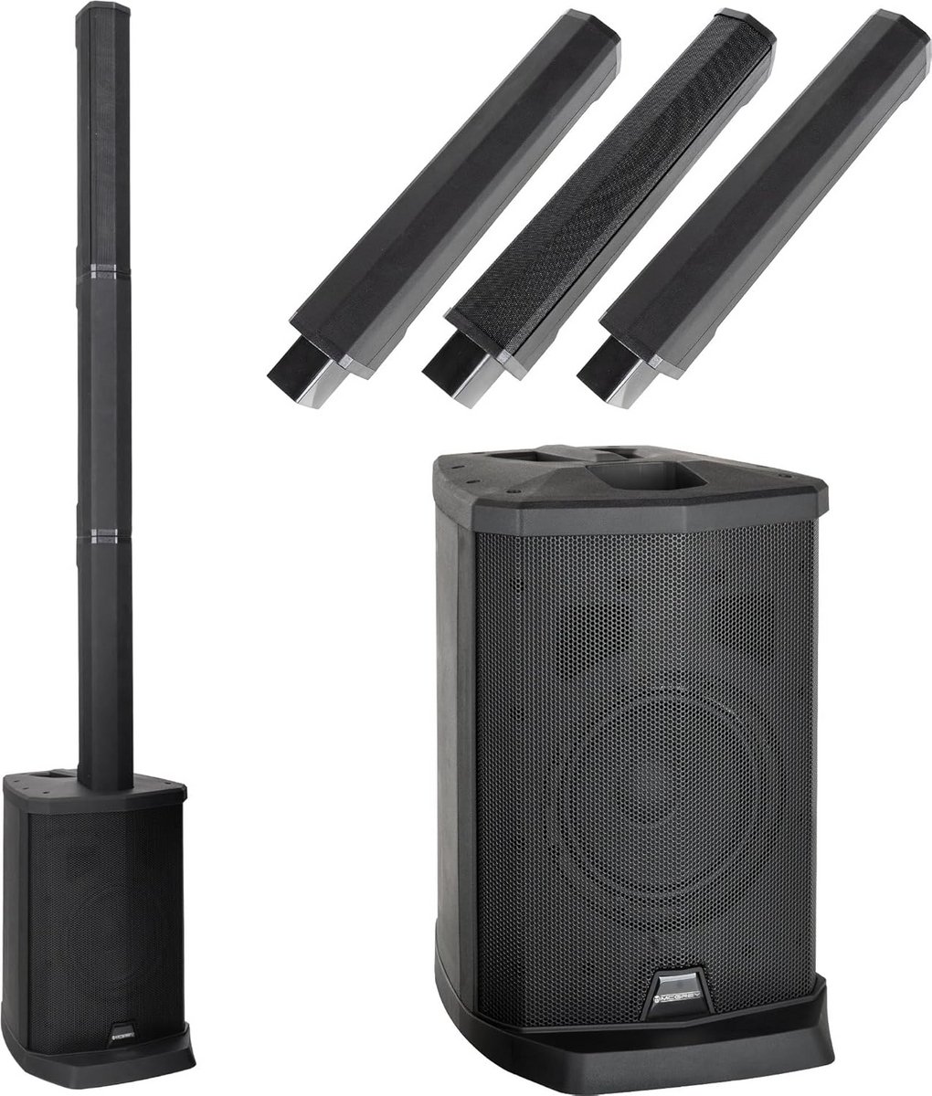 Actief Line Array PA Systeem 100W met Subwoofer en Bluetooth - Draagbare Zuil Speaker