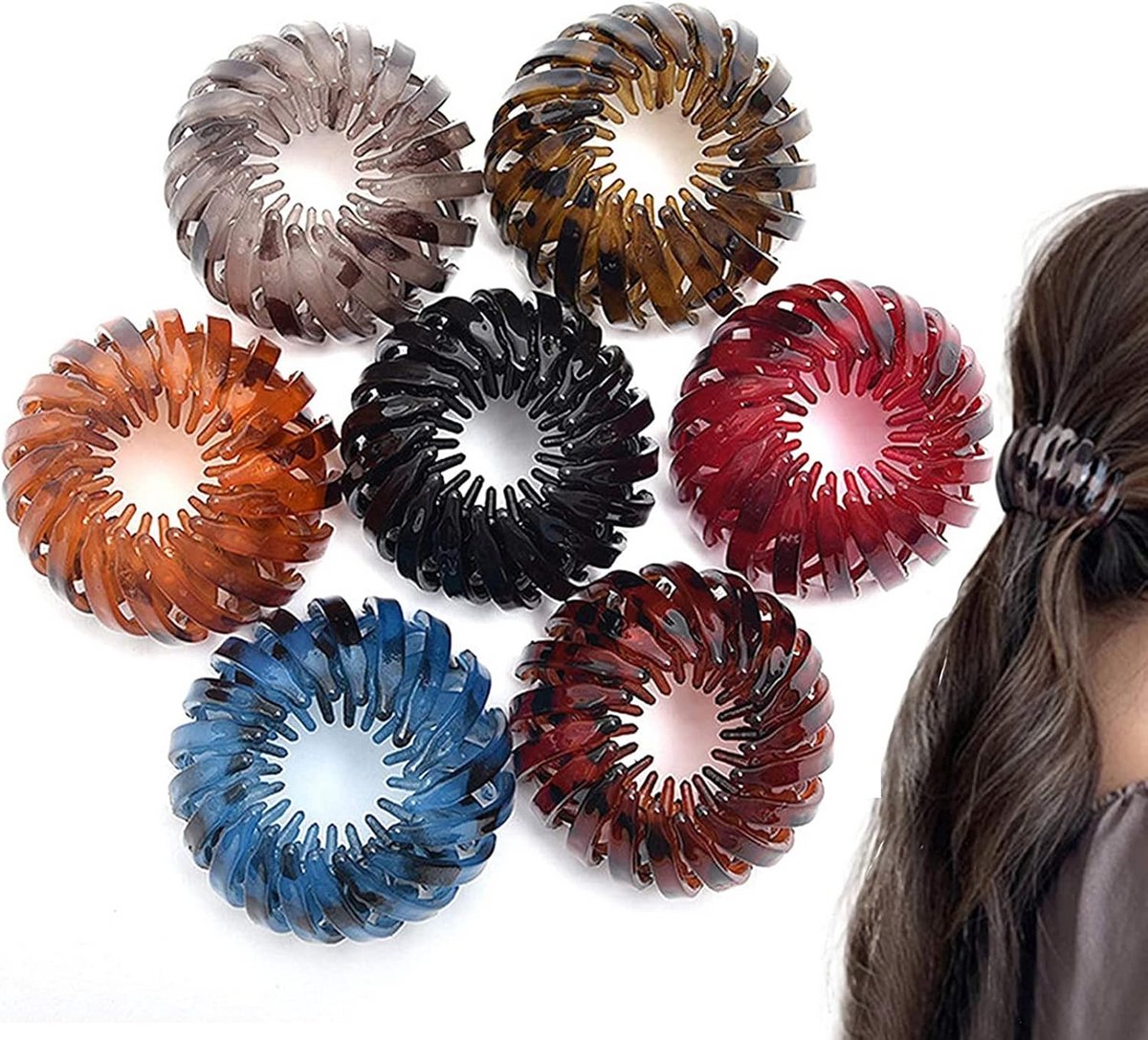 7x Vintage Haarspelden Set - Grote Vogelnest Haarclip voor Dames & Meisjes