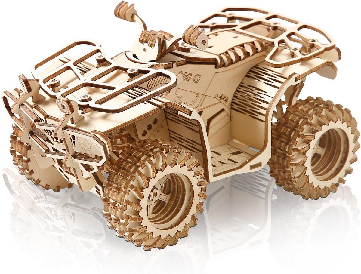 Houten 3D Puzzel Strandauto Modelbouw Set - DIY Voertuig Knutselpakket voor Volwassenen
