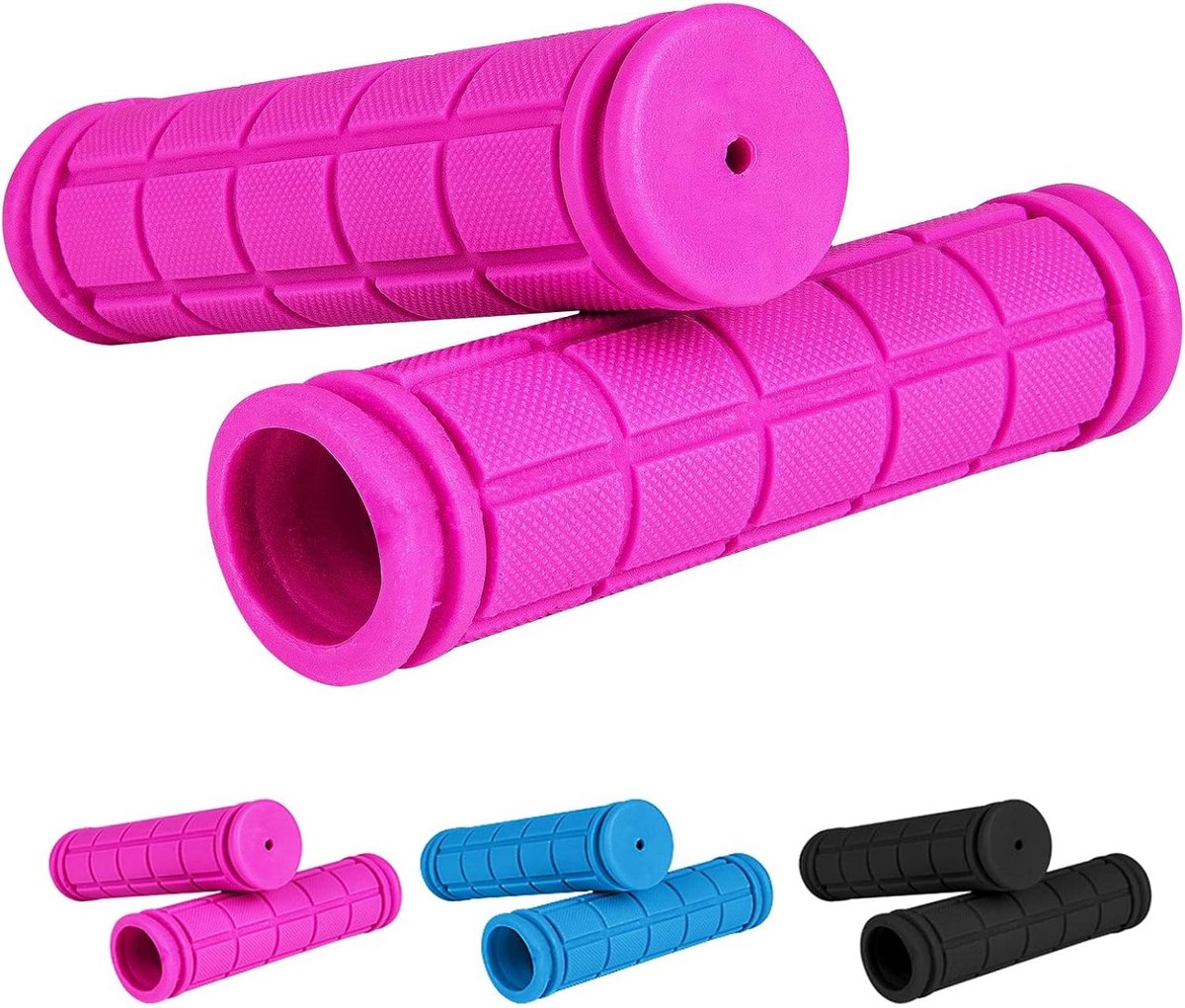 Antislip Fietshandgrepen Kinderen - Comfortabele Rubberen Stuurgrepen met Stootbescherming 22mm