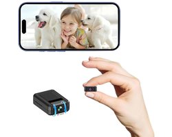 Mini 4K-bewakingscamera – WiFi-camera met een 180° draaibare lens, ondersteunt bewaking op afstand via een app en nachtzicht.