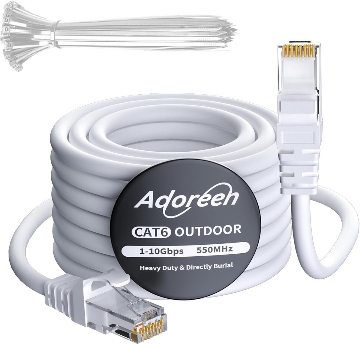 Cat6 Ethernet Kabel Buiten 1.5m - Waterdichte LAN Netwerkkabel met RJ45 Connectoren