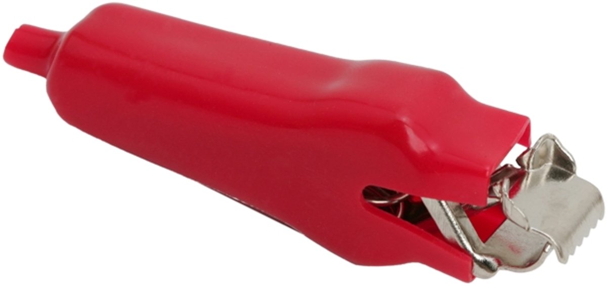 10x Krokodillenklem Rood Zwaar Uitgevoerd – Accuklem 30A met Isolatie – Alligator Clip voor Testen & Batterijen - 10 Stuks [05189PI]