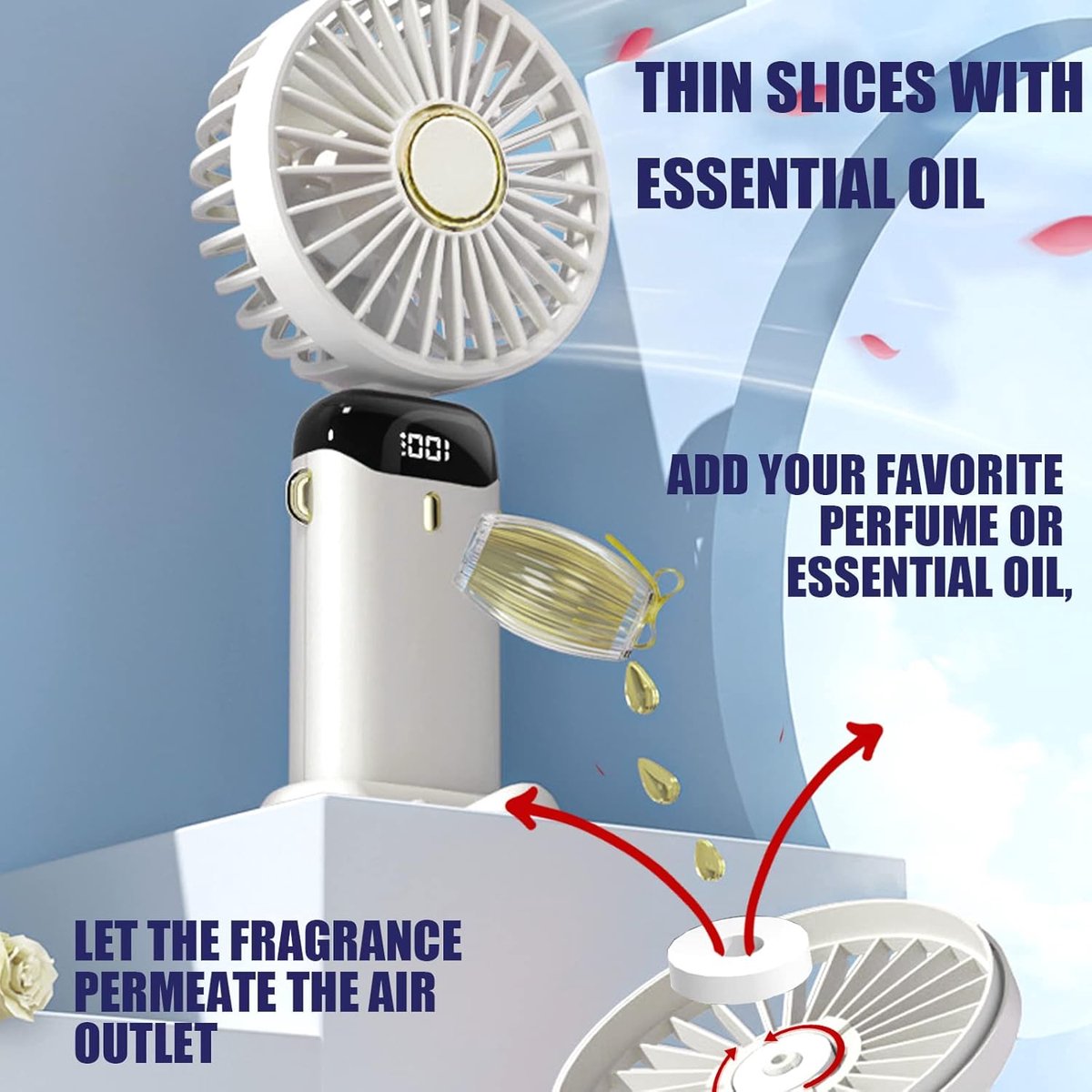 Mini USB-ventilator oplaadbaar 5 snelheden thumbnail 3