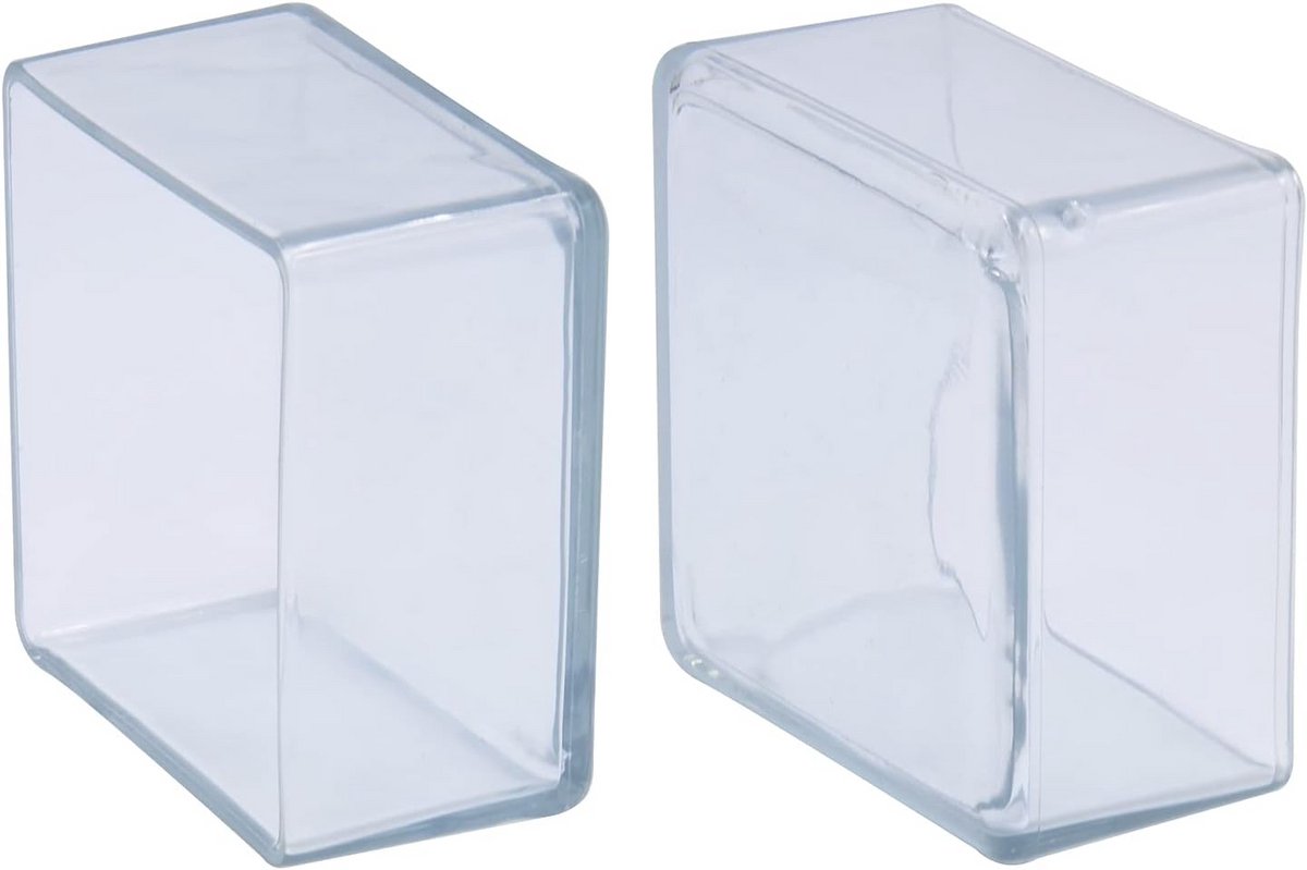 12x Vierkante Stoelpootdoppen PVC, Transparante Meubelbeschermers Krasvrij 50x50mm