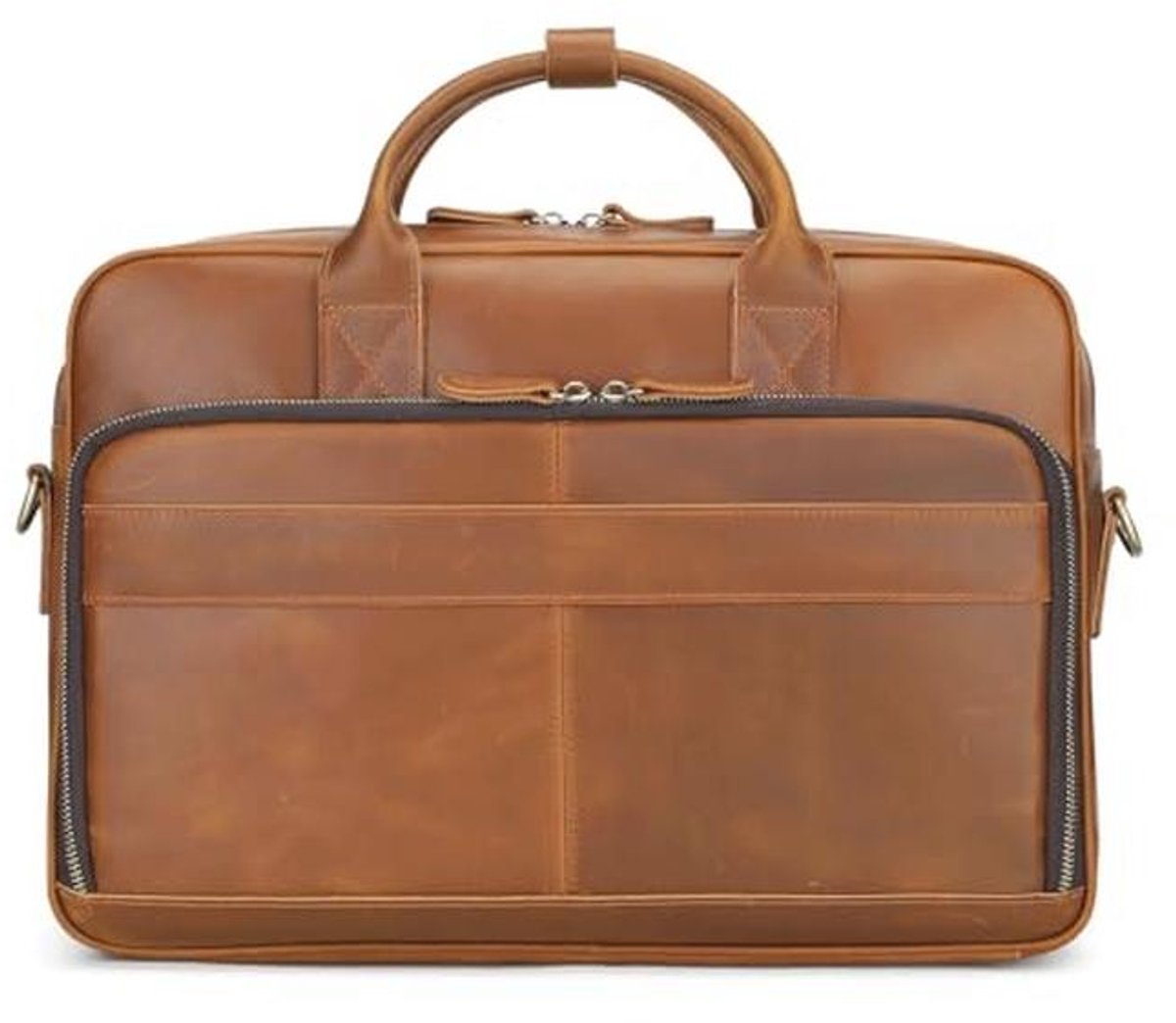 Zakentas voor heren van echt leer - Vintage aktetas en laptoptas voor 14 inch notebooks in bruin