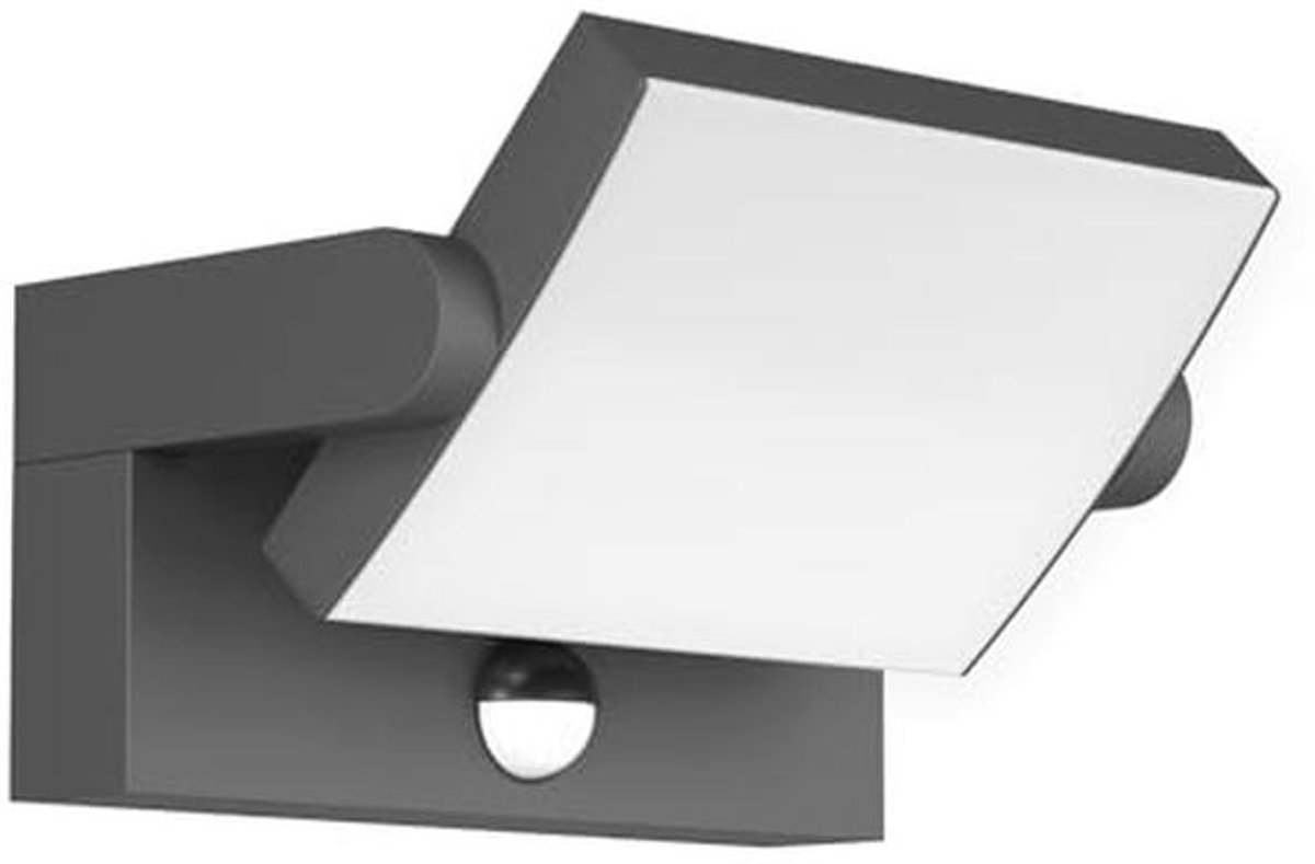 Moderne LED Wandlamp met Bewegingsmelder voor Binnen en Buiten, Draaibaar Paneel, IP65, Warm Wit