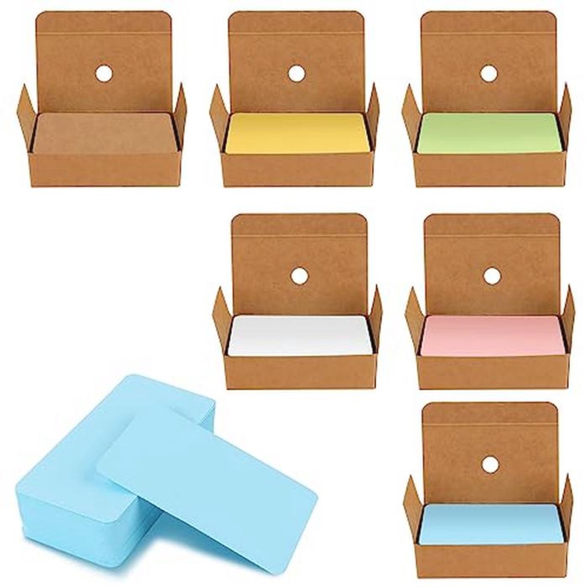 Indexkaarten 600 stuks in 6 kleuren - Kraftpapier voor Doe-Het-Zelf Projecten