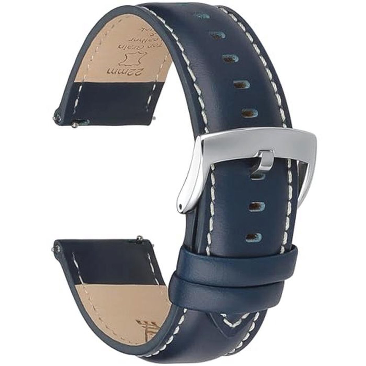 Elegante Leren Horlogebanden met Snelsluiting 18mm tot 22mm - Vervanging voor Dames en Heren