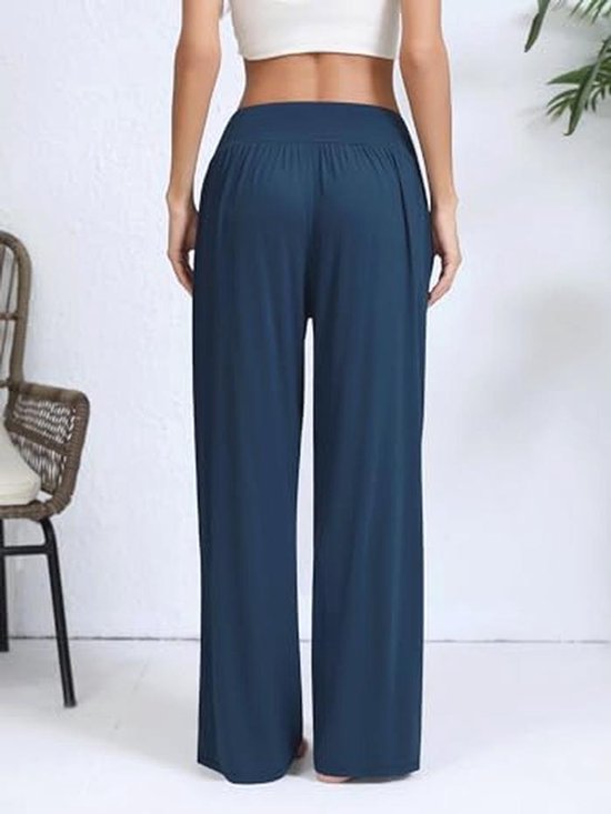 Dames Yoga Broek - Hoge Taille, Wijde Pijpen, Casual Sportbroek met Zakken — afbeelding 2