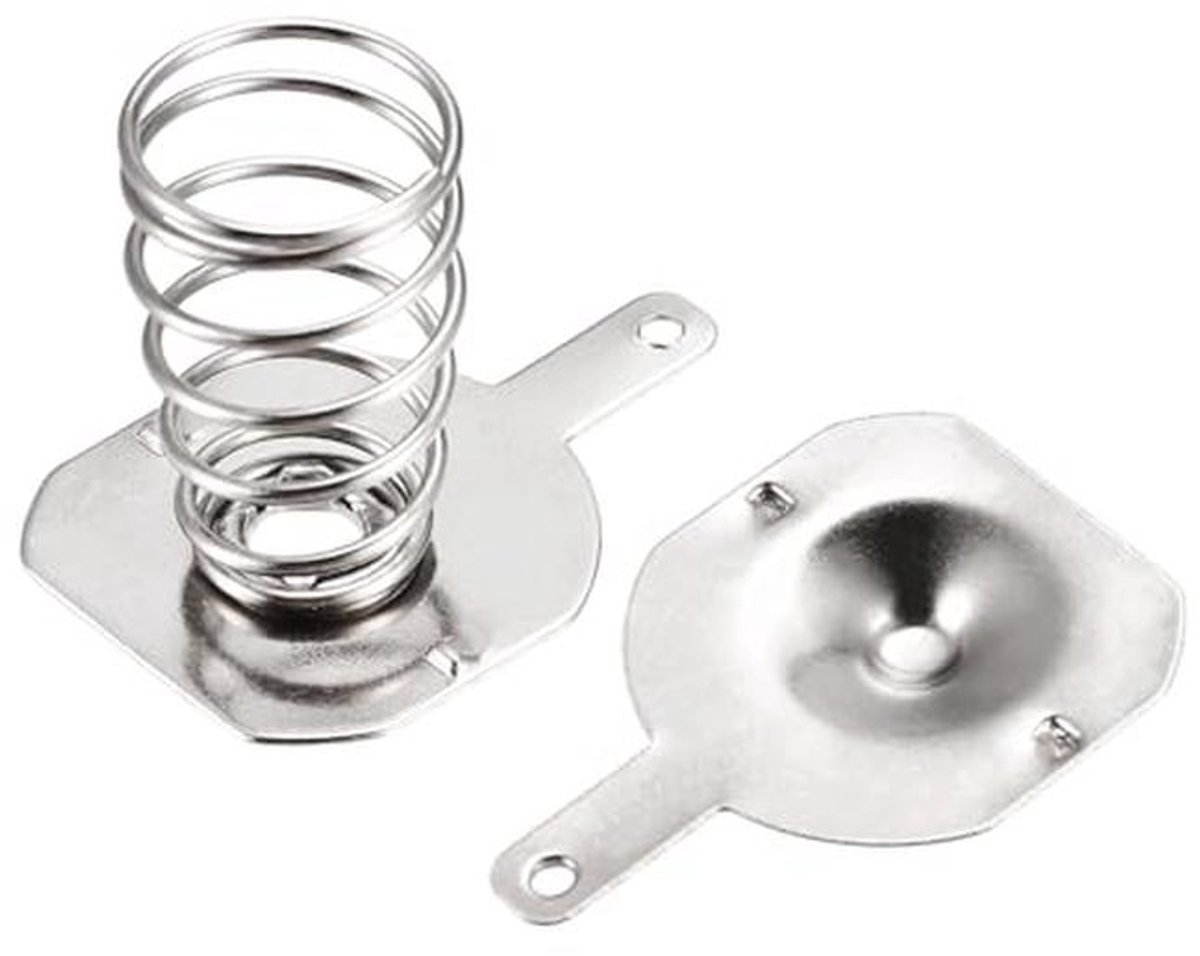 Set van 10 batterijveerplaten voor 18650 accu's - Vernikkeld - 16,5 mm x 16 mm