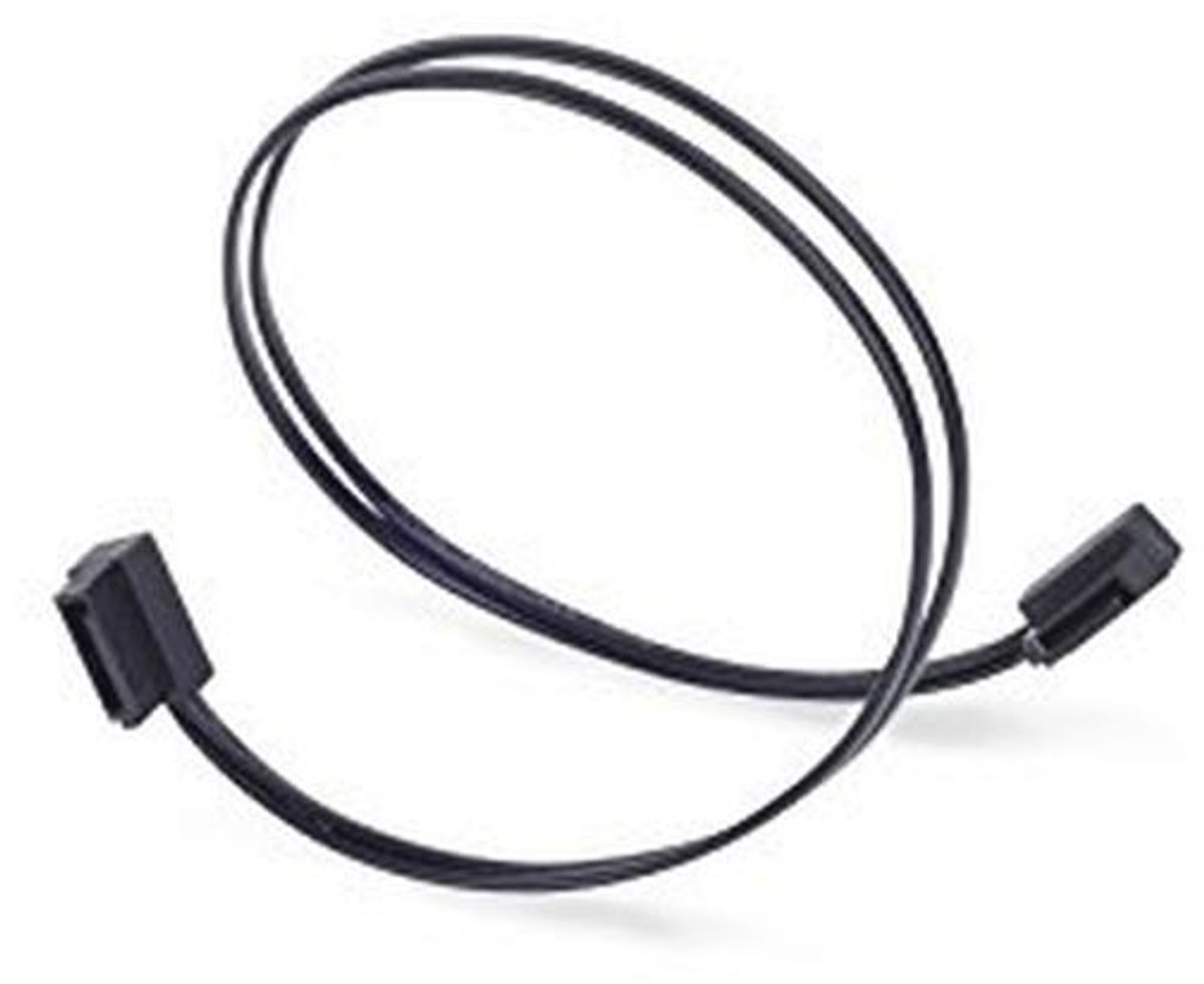 Ultradunne SATA III Kabel 30 cm met 90° Schuine Aansluitingen - Zwart