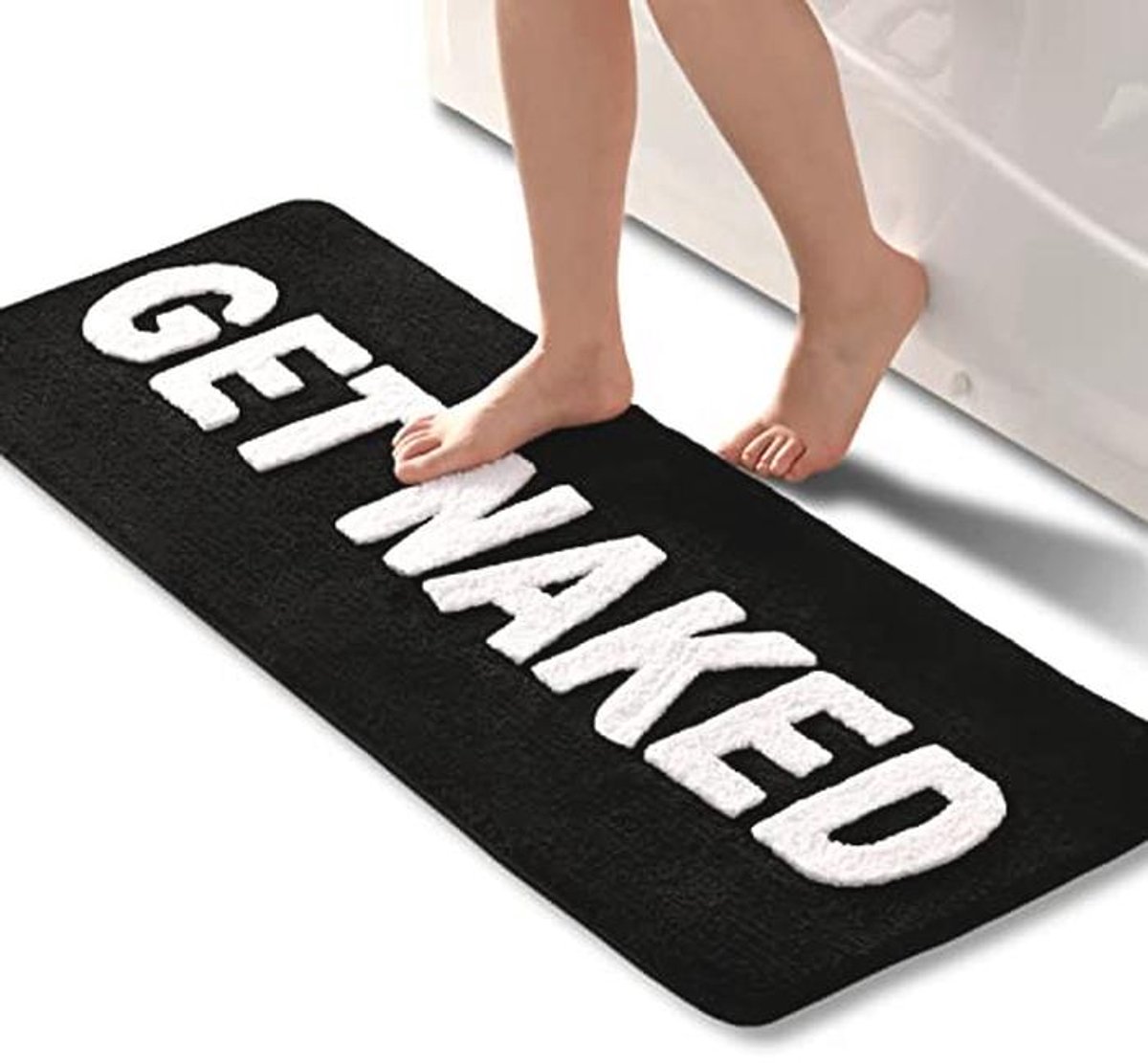 Grappige Zwart-Witte Badmat - Antislip en Super Absorberend, Machinewasbaar (45 x 122 cm)