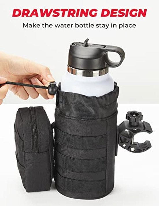 Universele Fiets en Motor Bekerhouder voor Dranken - Waterfleshouder met Tas — afbeelding 2