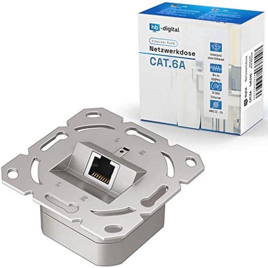 4 x CAT 6a Netwerkdoos - Universele Aansluitdoos voor 10 Gigabit