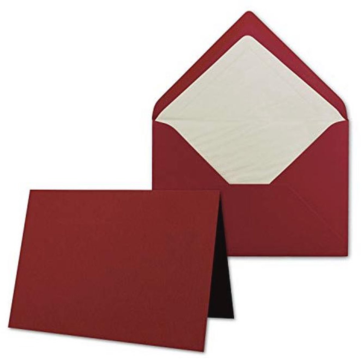 Kaartenpakket met gevoerde enveloppen, DIN B6, donkerrood, 25 stuks