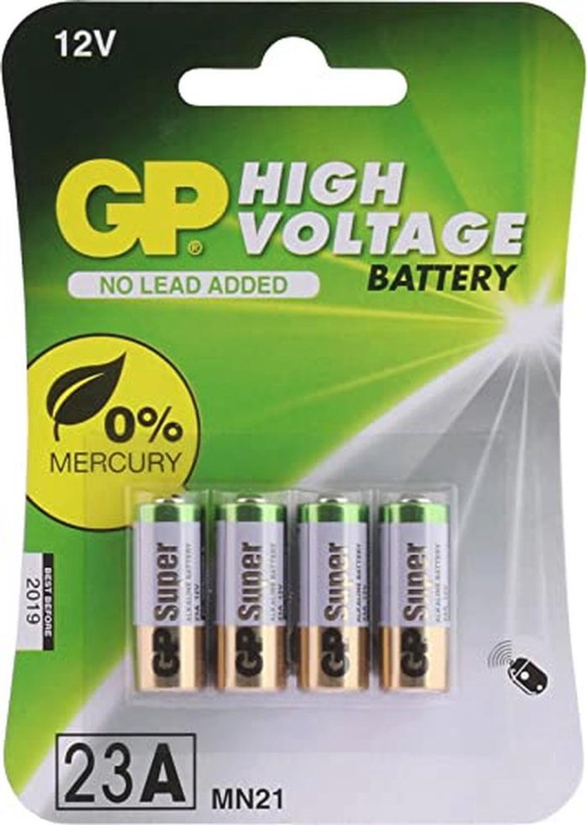 Hoog Voltage Alkaline Knoopcel 23A - 4 Stuks