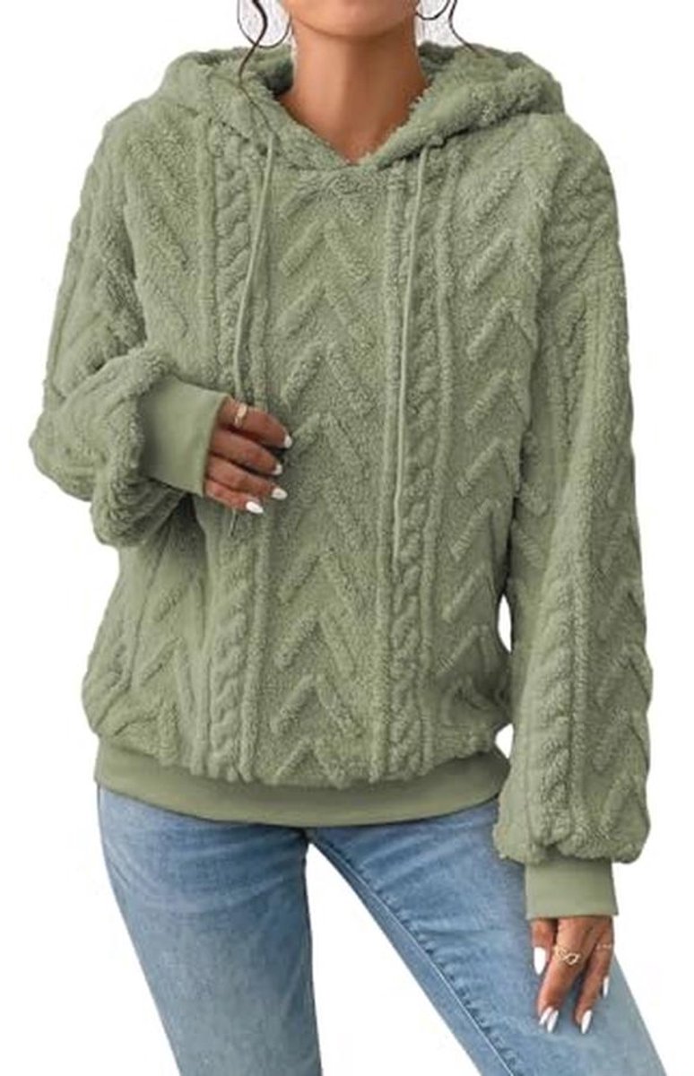Hoodie Teddy Fleece Dames – Oversized Warm Winter Sweatshirt