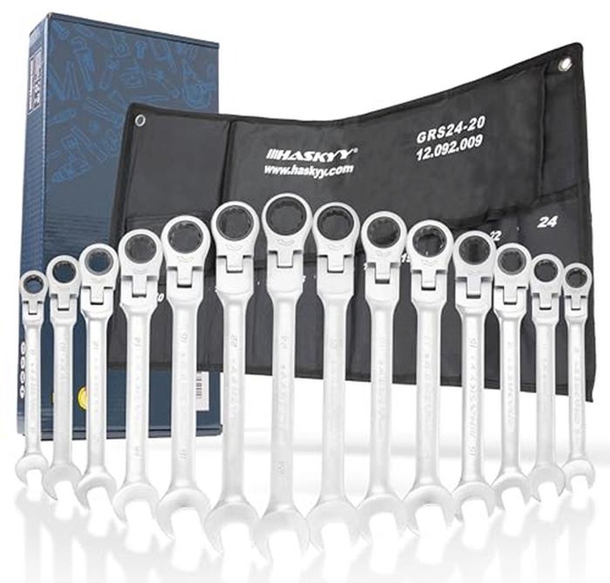 14-delige steek- ratelsleutelset 8 - 24 mm | Professionele ratelsleutels voor thuis en werkplaats
