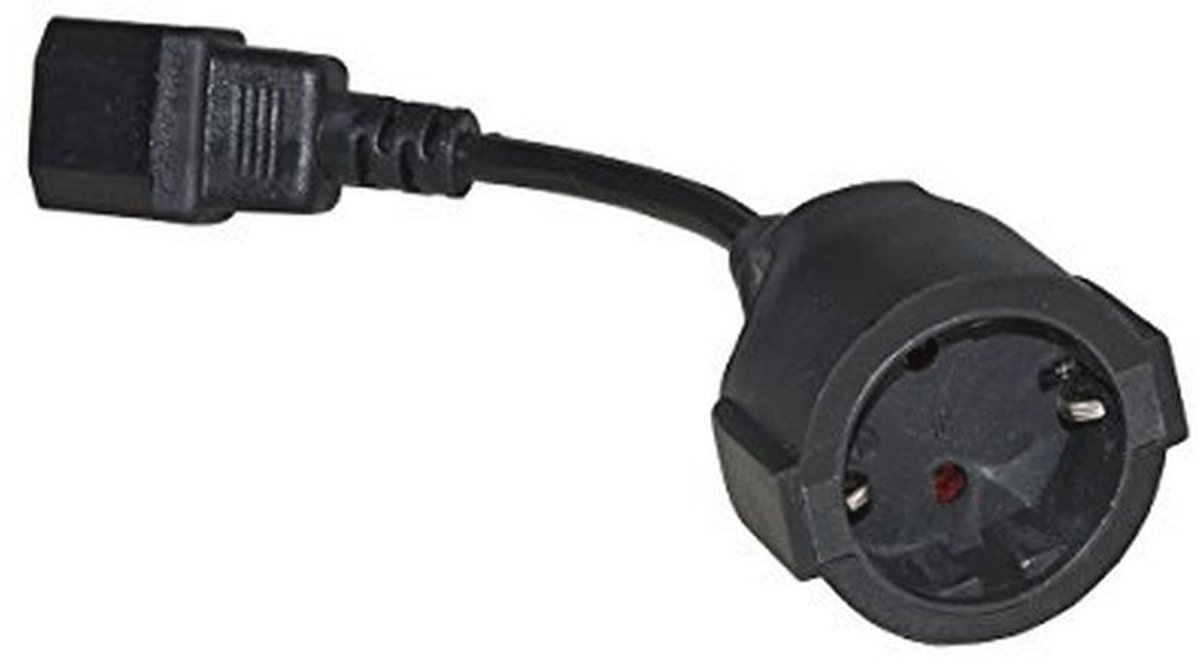 Krachtadapter Kabel - Duits Schuko-stopcontact bus - IEC C14-stekker, 15 cm